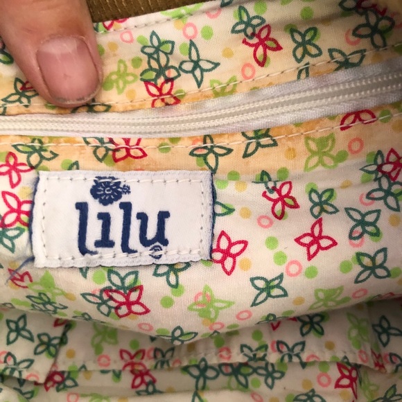 LiLu Very Cute Fun Tan Corduroy Floral Purse Bag - Picture 3 of 11